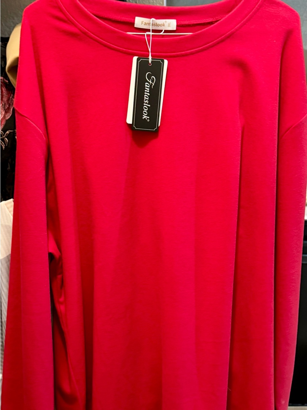 Women's Red Long Sleeve Top